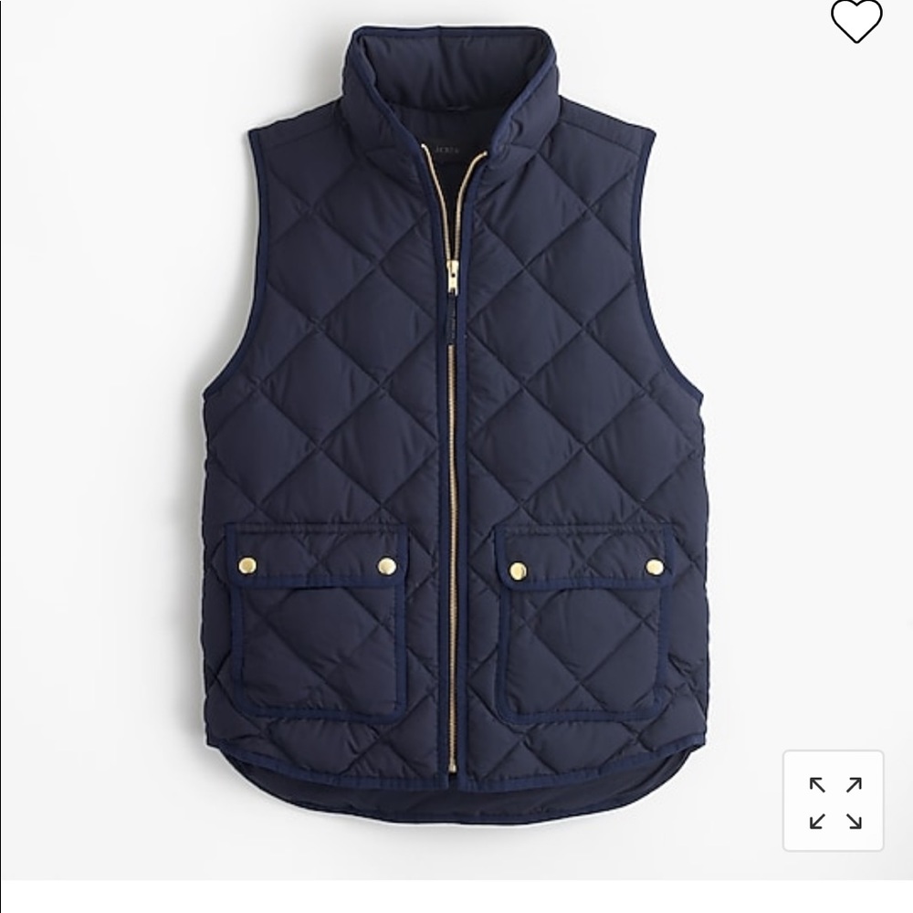 Navy quilted women puffer vest JCREW